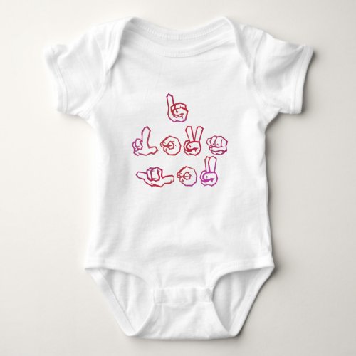 I love you in sign language baby bodysuit