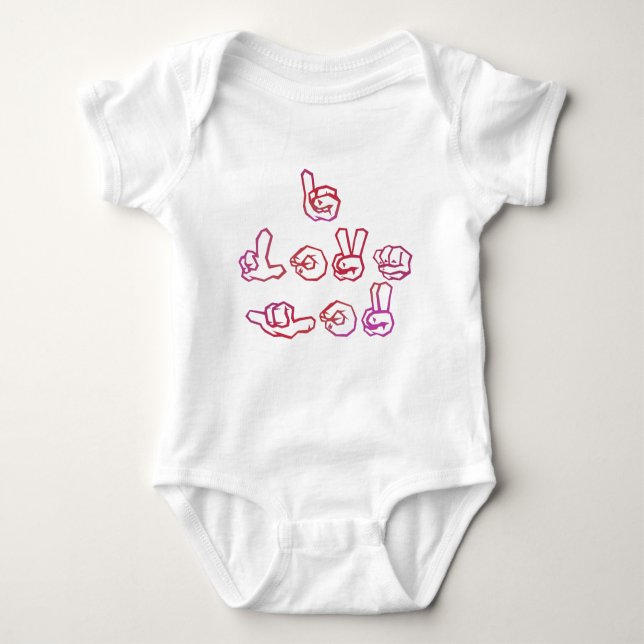 I love you in sign language baby bodysuit (Front)