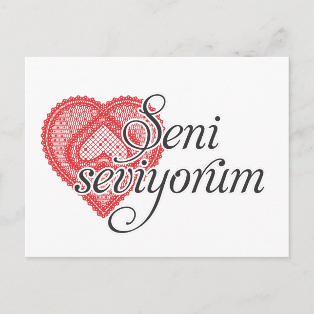 I love you in Turkish - Seni seviyorum Postcard (Front)
