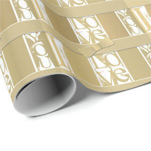 "I love you" in white/gold color font custom photo Wrapping Paper