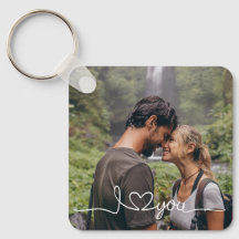 I Love You in White Script with Heart Custom