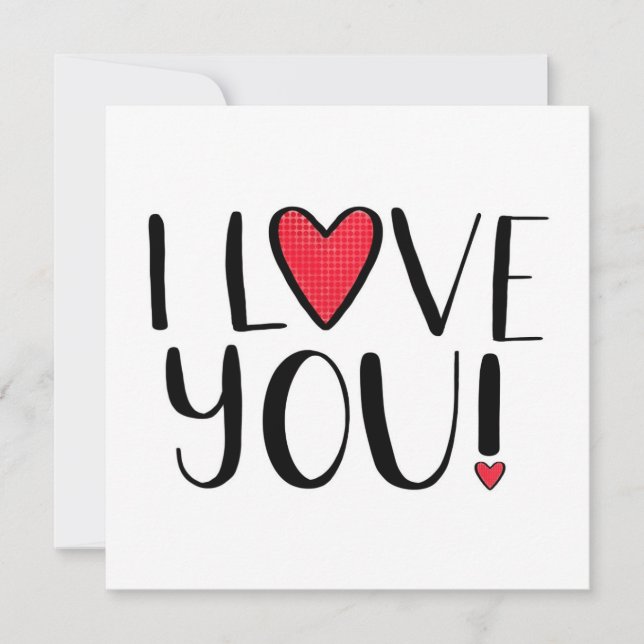I Love You in Wobbly Handwriting Card (Front)