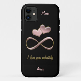 I love you infinitely stylish pink black case
