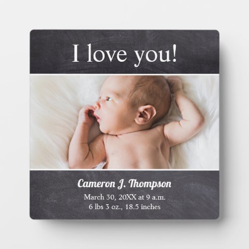I Love you Introducing baby photo birth Plaque