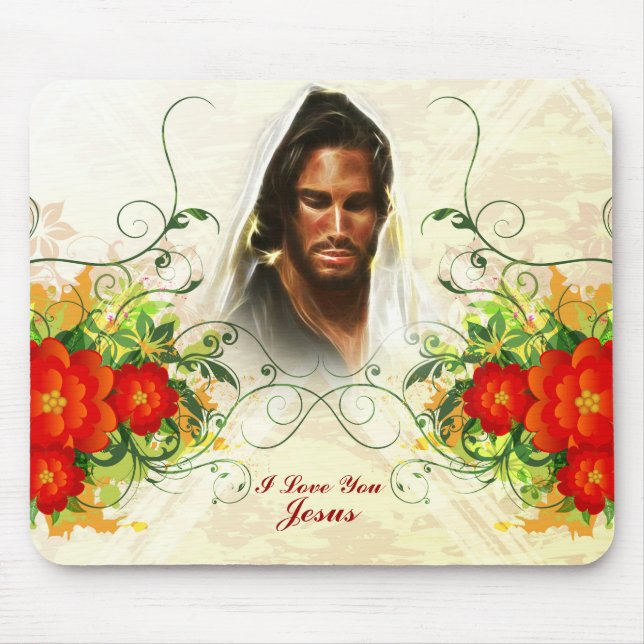 I Love You Jesus / Abstract Art 42A Mousepad (Front)