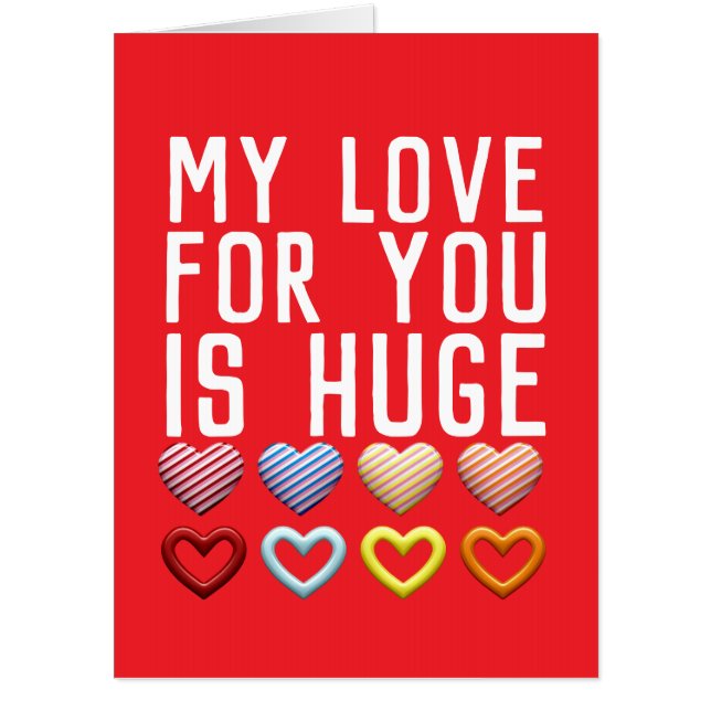 I LOVE YOU JUMBO OVERSIZED GREETING CARD (Front)