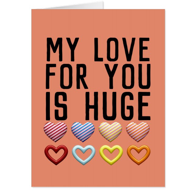 I LOVE YOU JUMBO OVERSIZED GREETING CARD (Front)