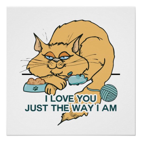 I Love You Just The Way I Am Cat Poster