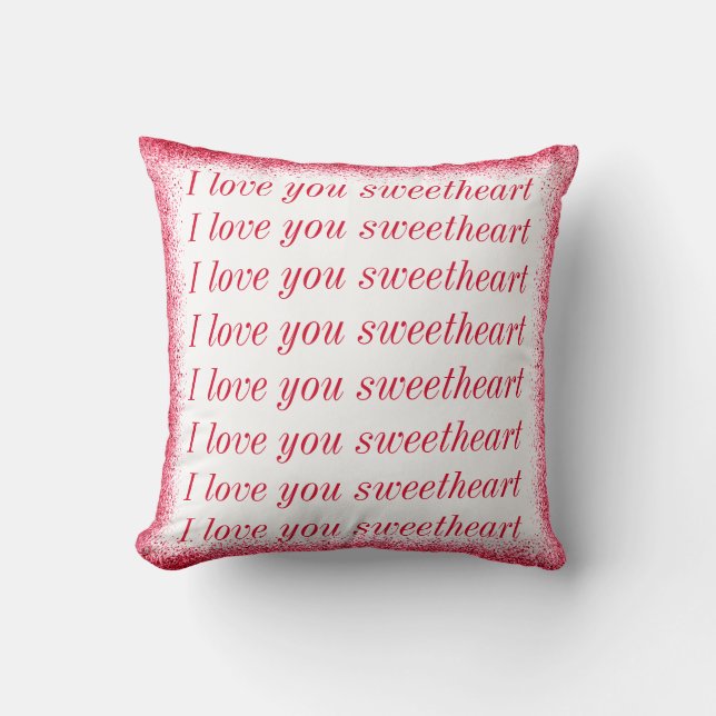I Love You Keepsake Simple Modern Valentines Day Throw Pillow (Front)