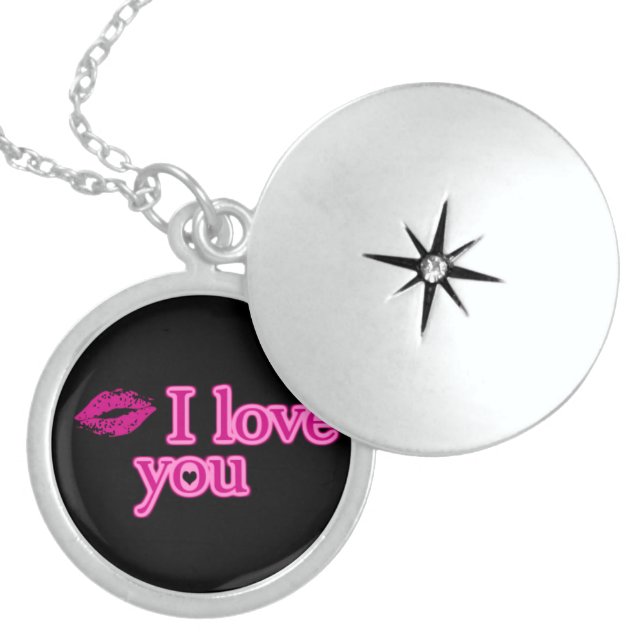 i love you kiss jewelry necklace (Front)