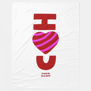 I Love You Large Fleece Blanket