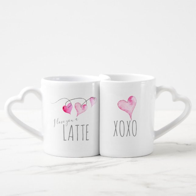 I Love You Latte Personalized Lovers' mug (Front Nesting)