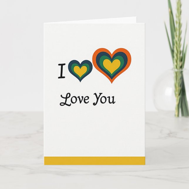 I Love You Layered Heart Card (Front)