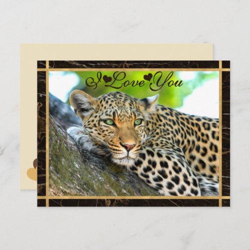 I Love You Leopard Photo Postcard