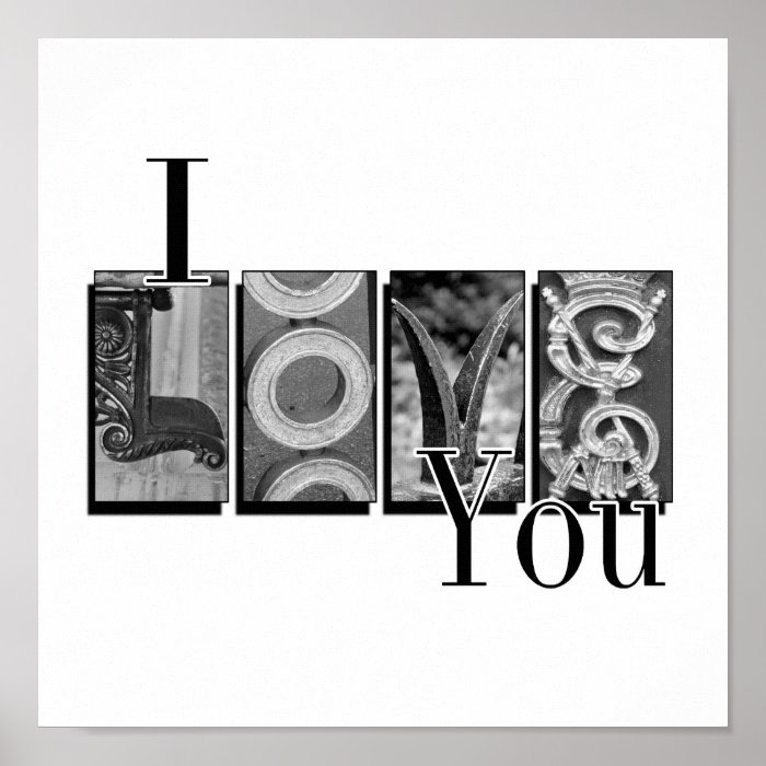 I love you, Letter PIcture Poster