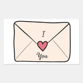 I Love You Letter Rectangular Sticker
