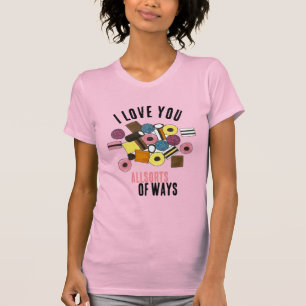I Love You Licorice Allsorts Valentine's Day Candy T-Shirt
