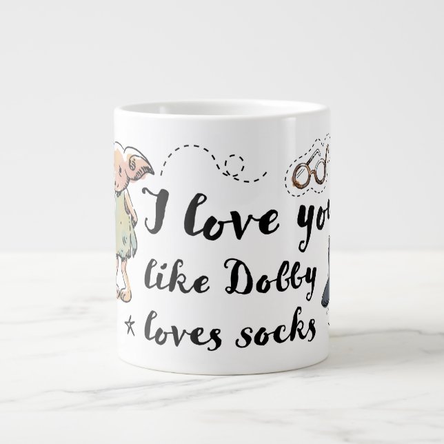I Love You Like Dobby Loves Socks Giant Coffee Mug (Front)