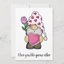 I love you like gnome other valentine love note card