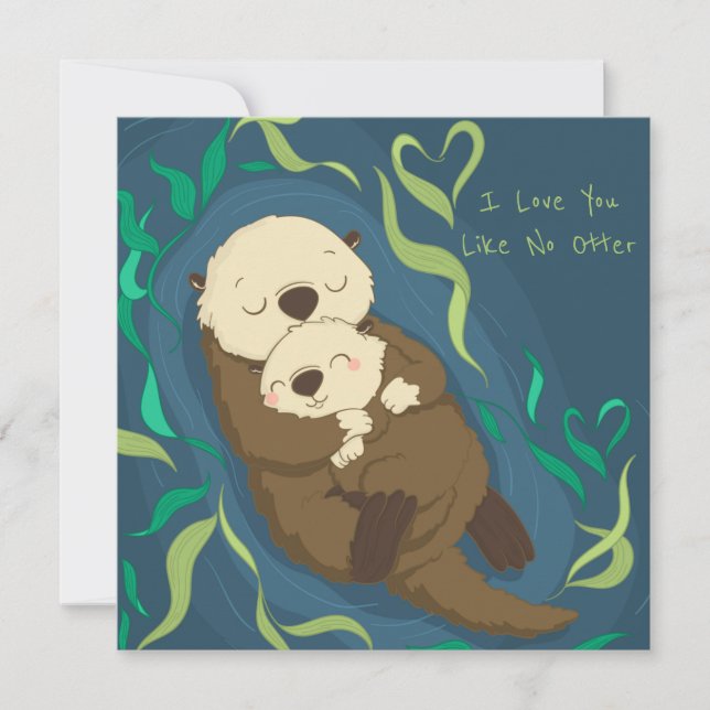 I love You Like No Otter Holiday Card (Front)