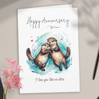 I Love You Like No Otter Pun Anniversary