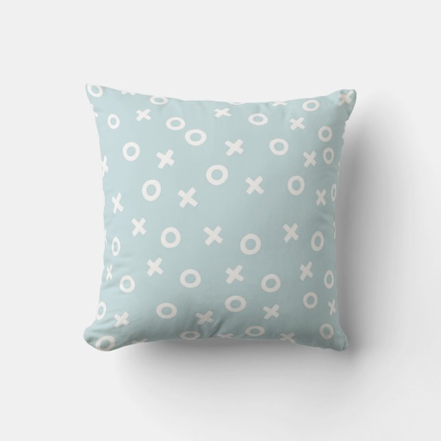 I love you like XO Mint Throw Pillow (Front)