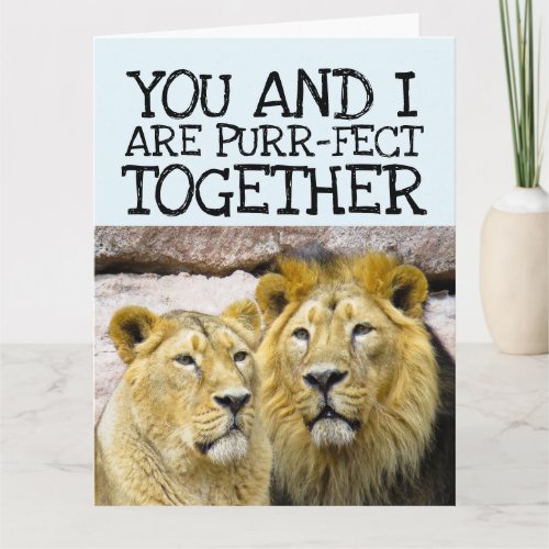 I LOVE YOU LION COUPLE ROMANTIC BIG CARDS