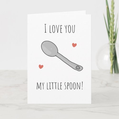 I love you little spoon valentines day card