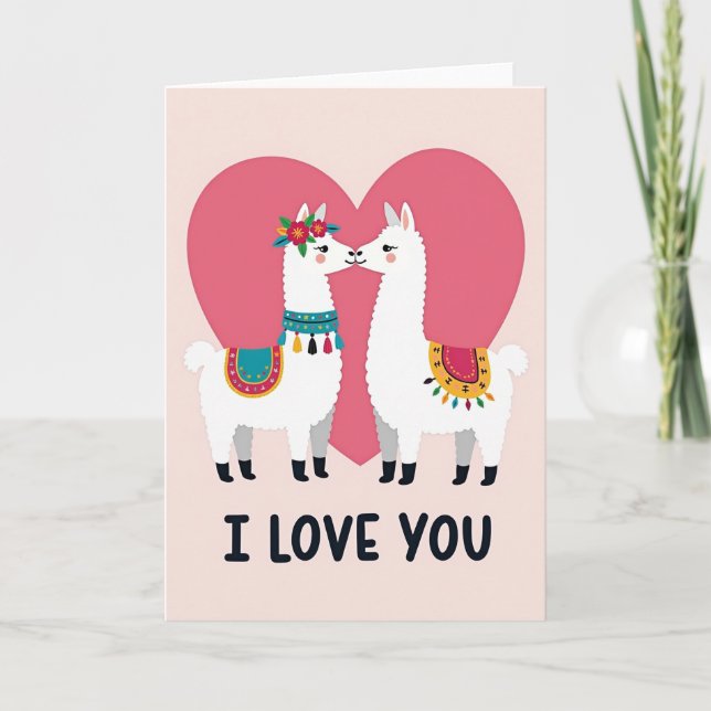 I Love You Llama Card (Front)
