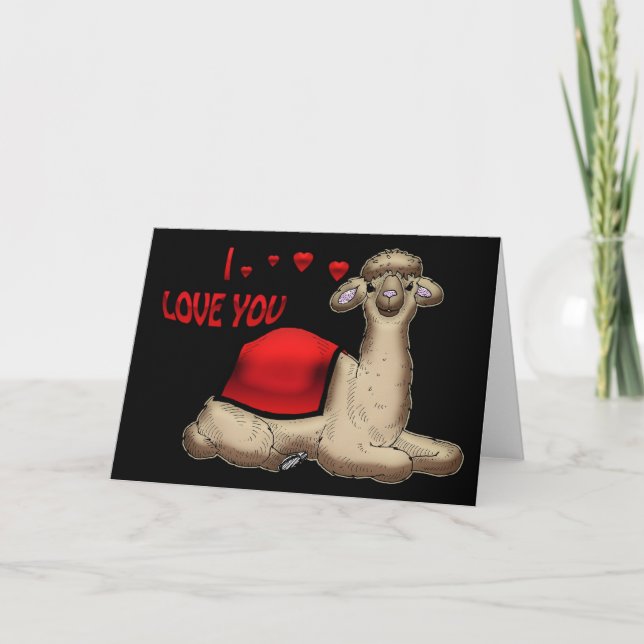 I love you Llama cute valentine's day card (Front)