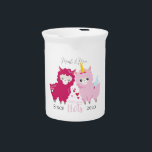 I Love You Llots Llama Customized Gift Him Her     Beverage Pitcher<br><div class="desc">Featuring cute couple llama with words "I Love You Llots" that can be personalized with the couple's names. Perfect for Valentine's day,  anniversary,  wedding or any other occasions.</div>