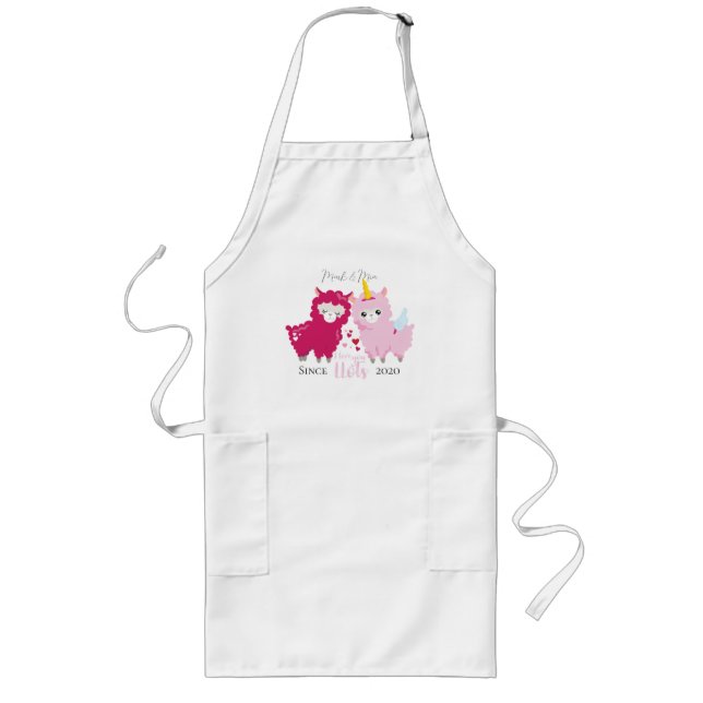 I Love You Llots Llama Customized Gift Him Her    Long Apron (Front)