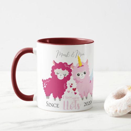 I Love You Llots Llama Customized Gift Him Her    Mug