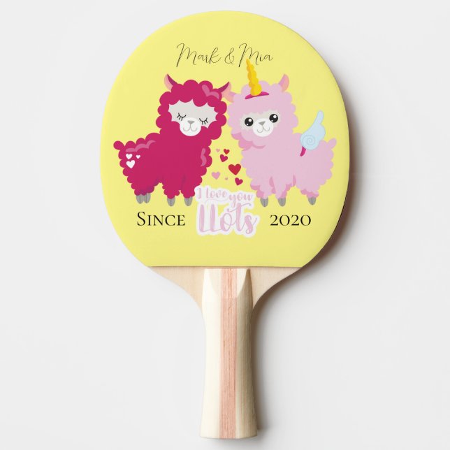 I Love You Llots Llama Customized Gift Him Her     Ping Pong Paddle (Front)
