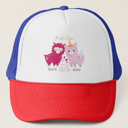 I Love You Llots Llama Customized Gift Him Her    Trucker Hat