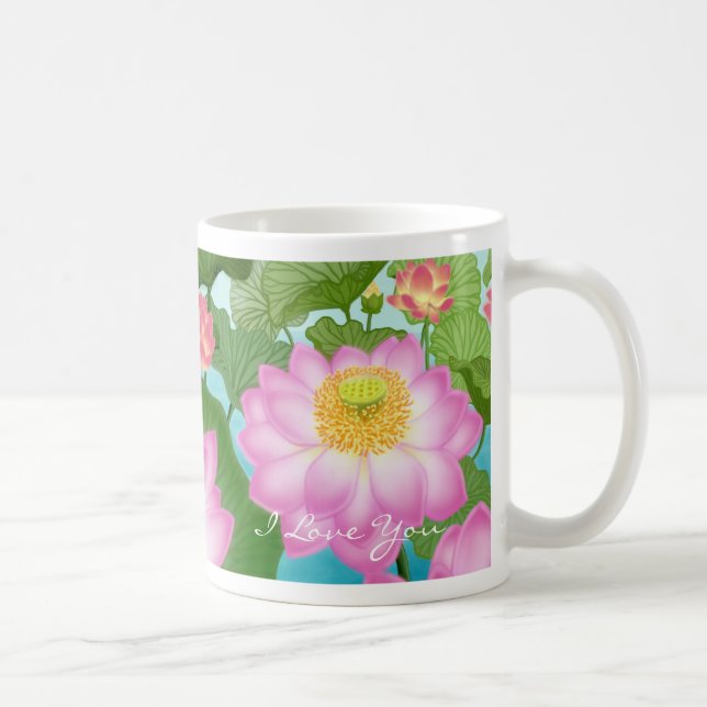 I Love You Lotus Mug (Right)