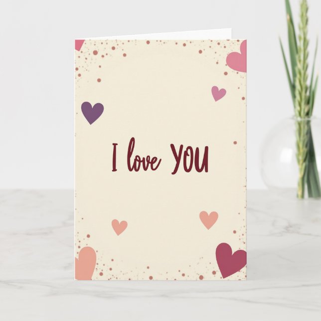 I Love You Love Heart Card (Front)