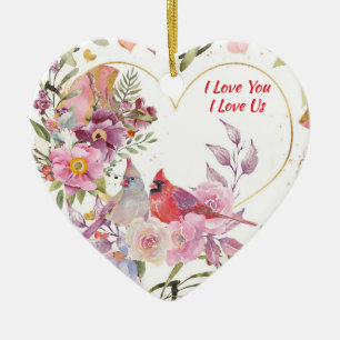 I Love You, Love Us Cardinals Ceramic Ornament