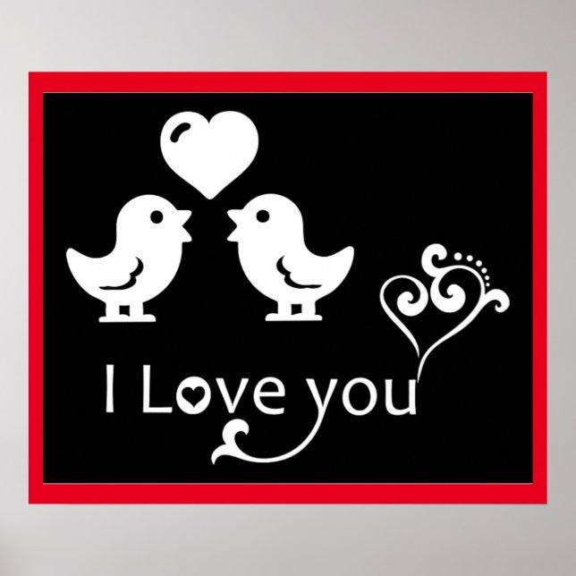"I LOVE YOU" LOVEBIRDS POSTER (Front)