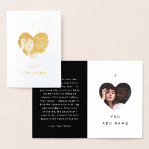 I Love You Luxury Photo Text Valentines Foil Card