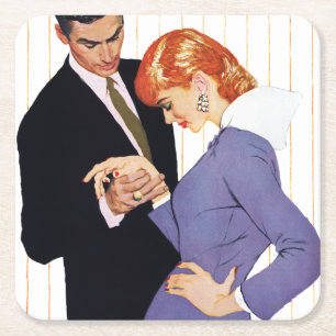 I Love You, Mama Girl 2 Square Paper Coaster