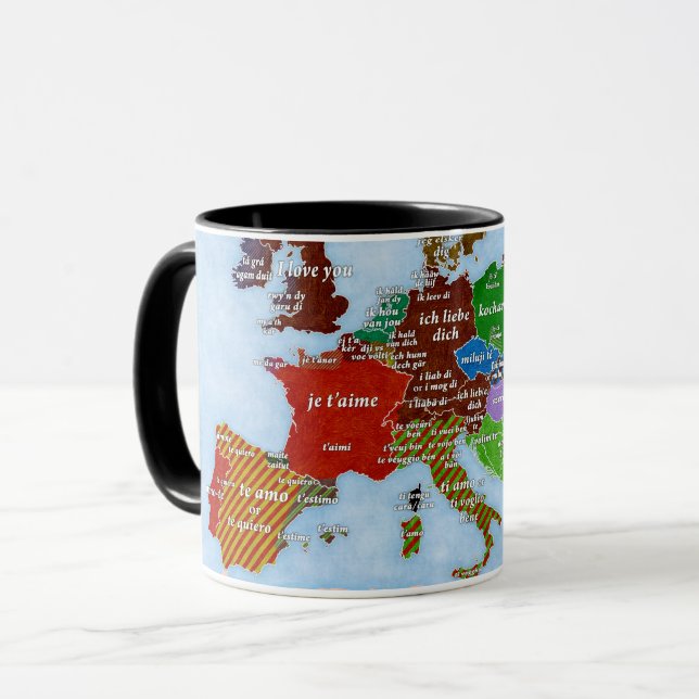 I Love You Map Mug (Front Left)