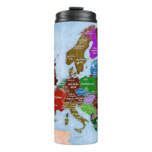 I Love You Map Thermal Tumbler