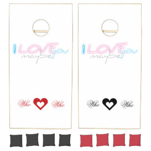 I love you maybe cornhole set