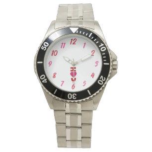 I Love You Men's Stainless Steel Bracelet Watch