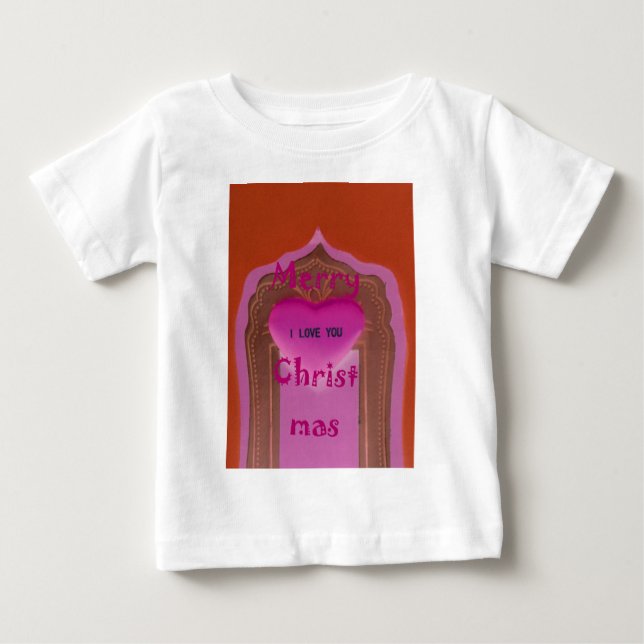 I love You Merry Christmas Heart Baby T-Shirt (Front)