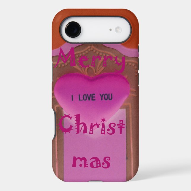 I love You Merry Christmas Heart Case-Mate iPhone Case (Back)