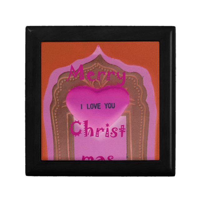 I love You Merry Christmas Heart Keepsake Box (Front)
