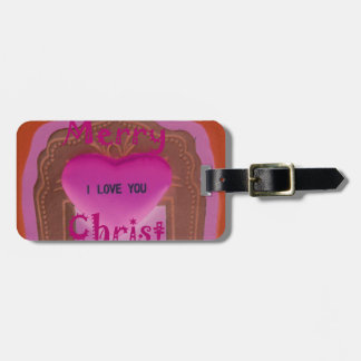 I love You Merry Christmas Heart Luggage Tag