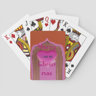 I love You Merry Christmas Heart Poker Cards